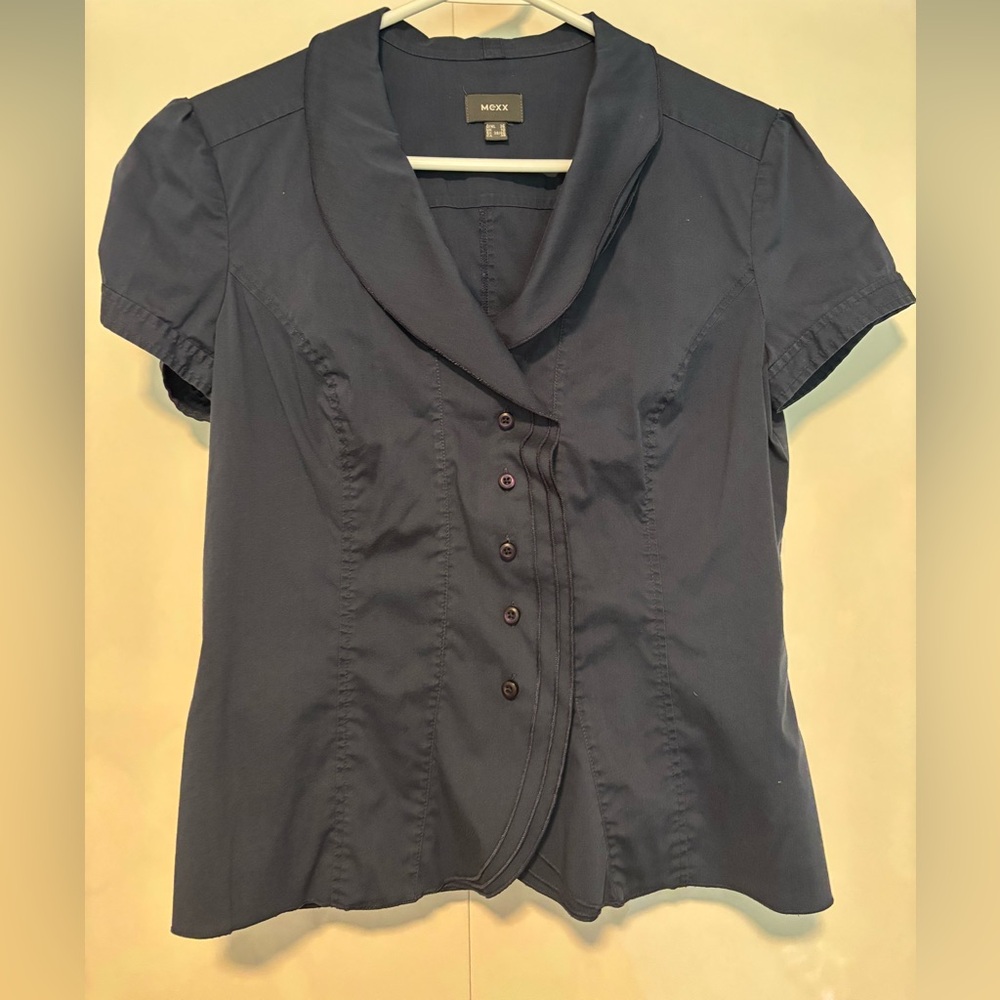 Mexx Gray Fitted Puff Sleeve Blouse